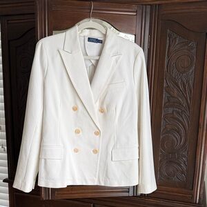 Polo Ralph Lauren Cream Double-Breasted Blazer